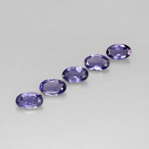Pedras preciosas de iolita azul natural de  ct, corte oval, VS