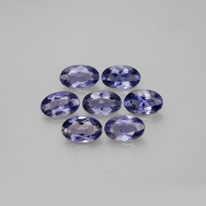 Pedras preciosas de iolita azul natural de  ct, corte oval, VS