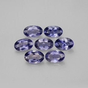 Pedras preciosas de iolita azul natural de  ct, corte oval, VS