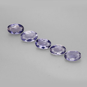 Pedras preciosas de iolita azul natural de  ct, corte oval, VS
