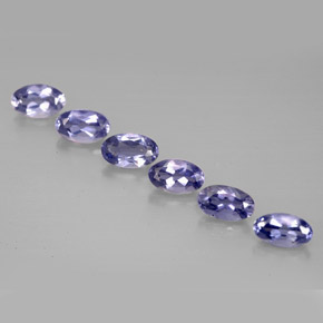 Pedras preciosas de iolita azul natural de  ct, corte oval, VS