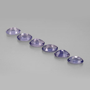 Pedras preciosas de iolita azul natural de  ct, corte oval, VS