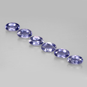 Pedras preciosas de iolita azul natural de  ct, corte oval, VS