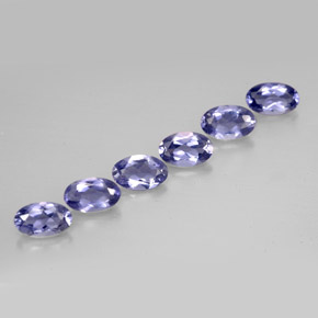 Pedras preciosas de iolita azul natural de  ct, corte oval, VS