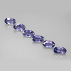 Pedras preciosas de iolita azul natural de  ct, corte oval, VS