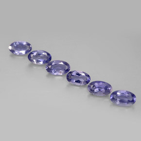 Pedras preciosas de iolita azul natural de  ct, corte oval, VS