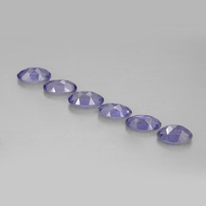 Pedras preciosas de iolita azul natural de  ct, corte oval, VS