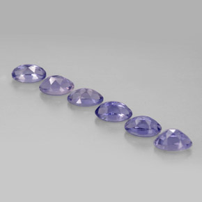 Pedras preciosas de iolita azul natural de  ct, corte oval, VS