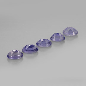 Pedras preciosas de iolita azul natural de  ct, corte oval, VS