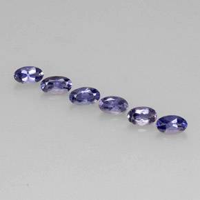 Pedras preciosas de iolita azul natural de  ct, corte oval, VS