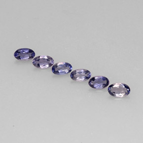 Pedras preciosas de iolita azul natural de  ct, corte oval, VS