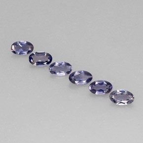 Pedras preciosas de iolita azul natural de  ct, corte oval, VS