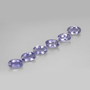 Pedras preciosas de iolita azul natural de  ct, corte oval, VS
