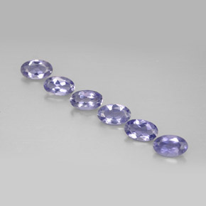 Pedras preciosas de iolita azul natural de  ct, corte oval, VS