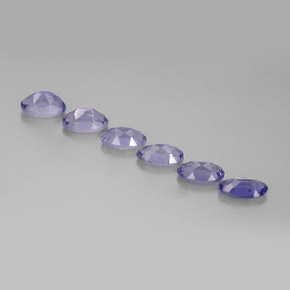 Pedras preciosas de iolita azul natural de  ct, corte oval, VS