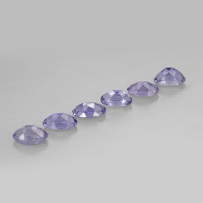 Pedras preciosas de iolita azul natural de  ct, corte oval, VS