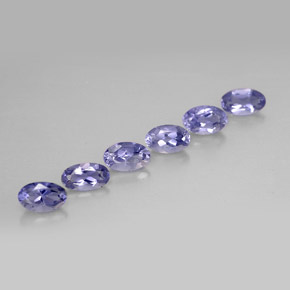 Pedras preciosas de iolita azul natural de  ct, corte oval, VS