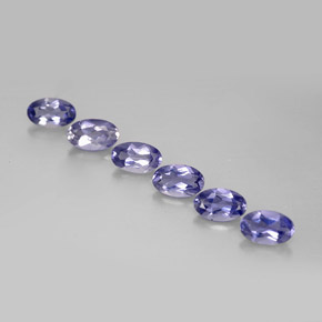 Pedras preciosas de iolita azul natural de  ct, corte oval, VS