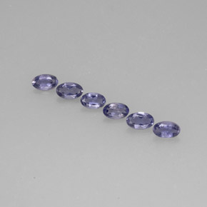 Pedras preciosas de iolita azul natural de  ct, corte oval, VS