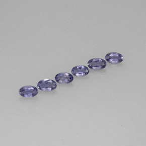 Pedras preciosas de iolita azul natural de  ct, corte oval, VS