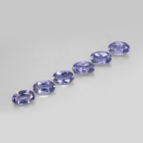 Pedras preciosas de iolita azul natural de  ct, corte oval, VS