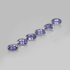 Pedras preciosas de iolita azul natural de  ct, corte oval, VS