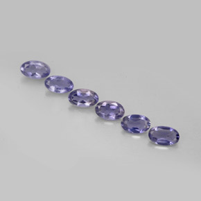 Pedras preciosas de iolita azul natural de  ct, corte oval, VS