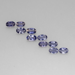 Pedras preciosas de iolita azul natural de  ct, corte oval, VS