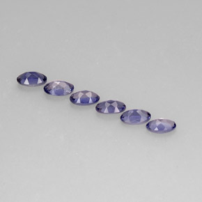 Pedras preciosas de iolita azul natural de  ct, corte oval, VS