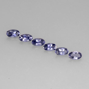 Pedras preciosas de iolita azul natural de  ct, corte oval, VS