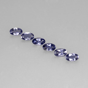 Pedras preciosas de iolita azul natural de  ct, corte oval, VS