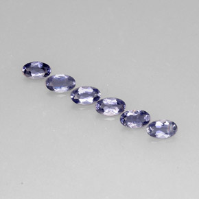 Pedras preciosas de iolita azul natural de  ct, corte oval, VS