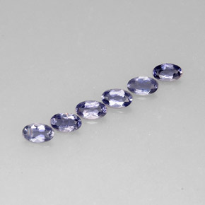 Pedras preciosas de iolita azul natural de  ct, corte oval, VS