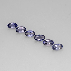 Pedras preciosas de iolita azul natural de  ct, corte oval, VS