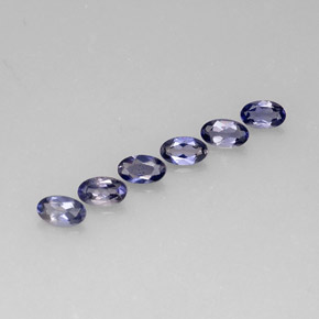 Pedras preciosas de iolita azul natural de  ct, corte oval, VS