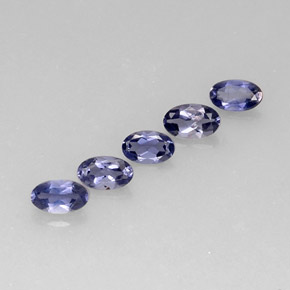 Pedras preciosas de iolita azul natural de  ct, corte oval, VS