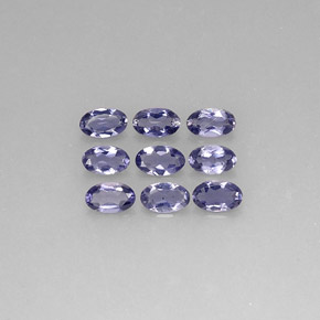 Pedras preciosas de iolita azul natural de  ct, corte oval, VS