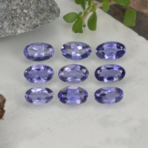 Pedras preciosas de iolita azul natural de 1,70 ct, corte oval, VS