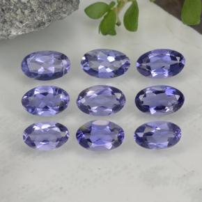 Pedras preciosas de iolita azul natural de 1,70 ct, corte oval, VS