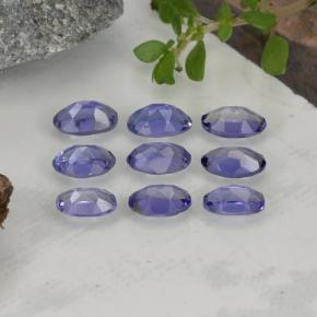 Pedras preciosas de iolita azul natural de 1,70 ct, corte oval, VS