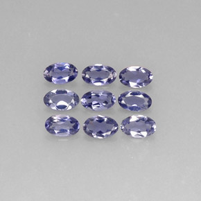 Pedras preciosas de iolita azul natural de  ct, corte oval, VS
