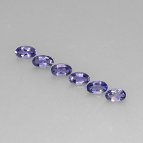 Pedras preciosas de iolita azul natural de  ct, corte oval, VS
