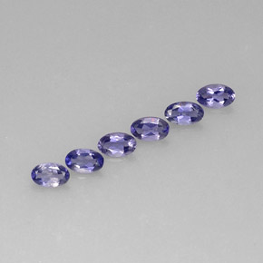 Pedras preciosas de iolita azul natural de  ct, corte oval, VS