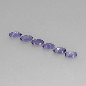 Pedras preciosas de iolita azul natural de  ct, corte oval, VS