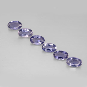 Pedras preciosas de iolita azul natural de  ct, corte oval, VS