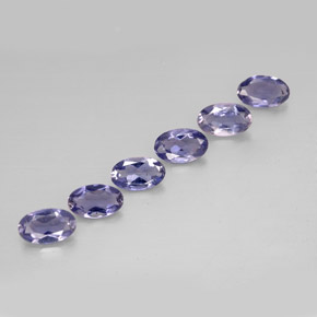 Pedras preciosas de iolita azul natural de  ct, corte oval, VS