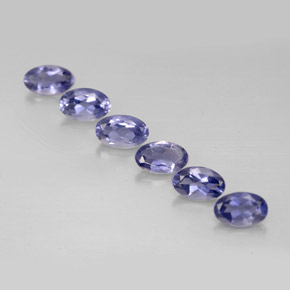 Pedras preciosas de iolita azul natural de  ct, corte oval, VS
