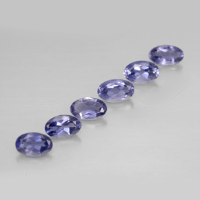 Pedras preciosas de iolita azul natural de  ct, corte oval, VS
