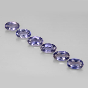 Pedras preciosas de iolita azul natural de  ct, corte oval, VS