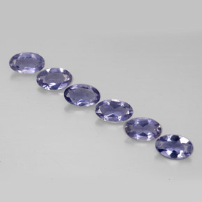 Pedras preciosas de iolita azul natural de  ct, corte oval, VS